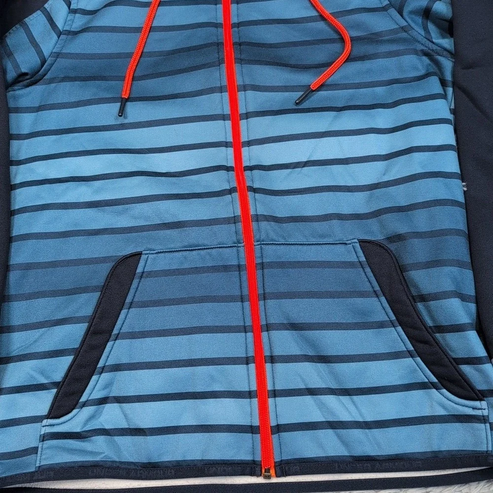 Under Armour Sweatshirt Mens S Blue Hoodie Pocket‎ Loose Athletic Active Zip Up